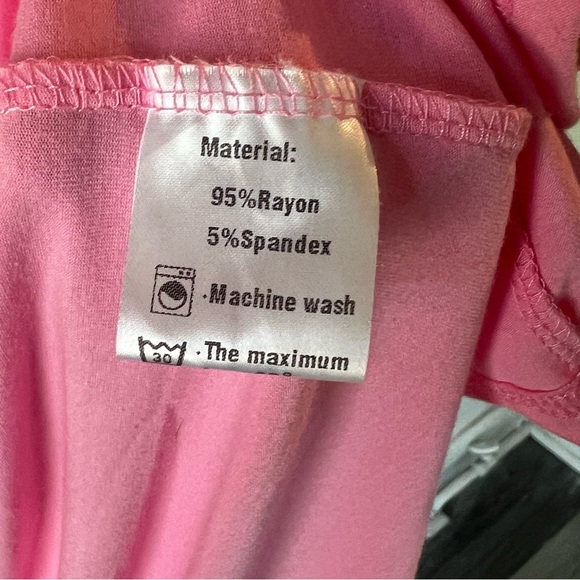 Pink Jersey Robe with Sewn Tie Waistband in Size Large - Picture 5 of 7